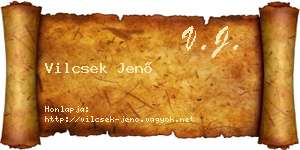 Vilcsek Jenő névjegykártya